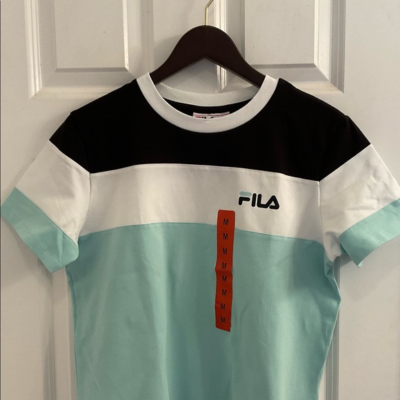 FILA Colorblock T-Shirt - NWT - Medium - Mint White Black - Picture 3 of 9